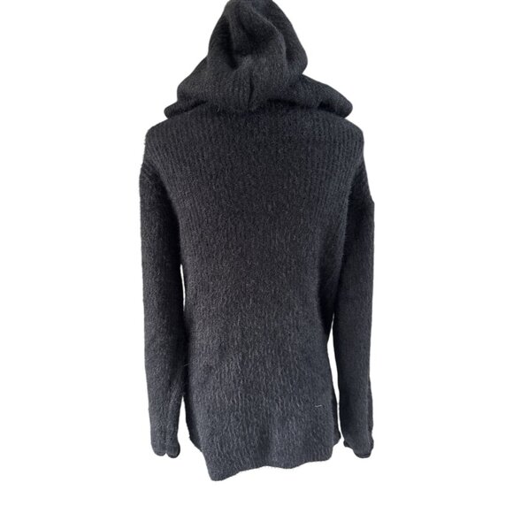 NWT Fashion Nova Black Hooded Wrap Cardigan Sweater W/Buckle Closure XL - Picture 4 of 9